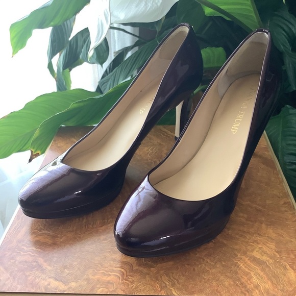 Nordstrom 7.5 Purple Patent Leather Ivanka Trump Platform Heels - Picture 4 of 10